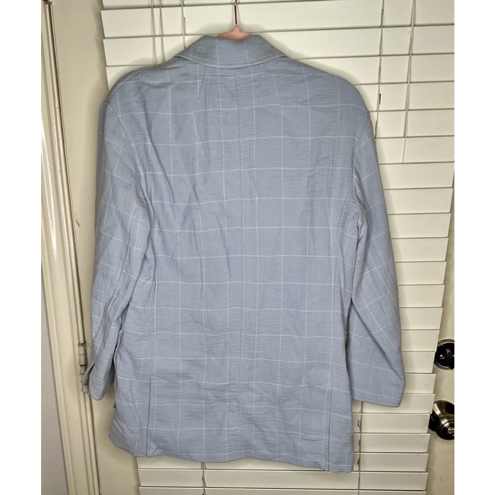 Madewell Cotton-Linen Relaxed Larsen Blazer in Windowpane Xs - Picture 4 of 6